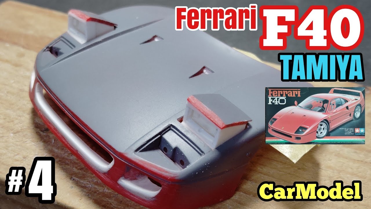 タミヤ フェラーリF40 製作4  リトラクタブルライトの製作【タミヤF40 1/24】【自動音声吹き替え付（英語）】