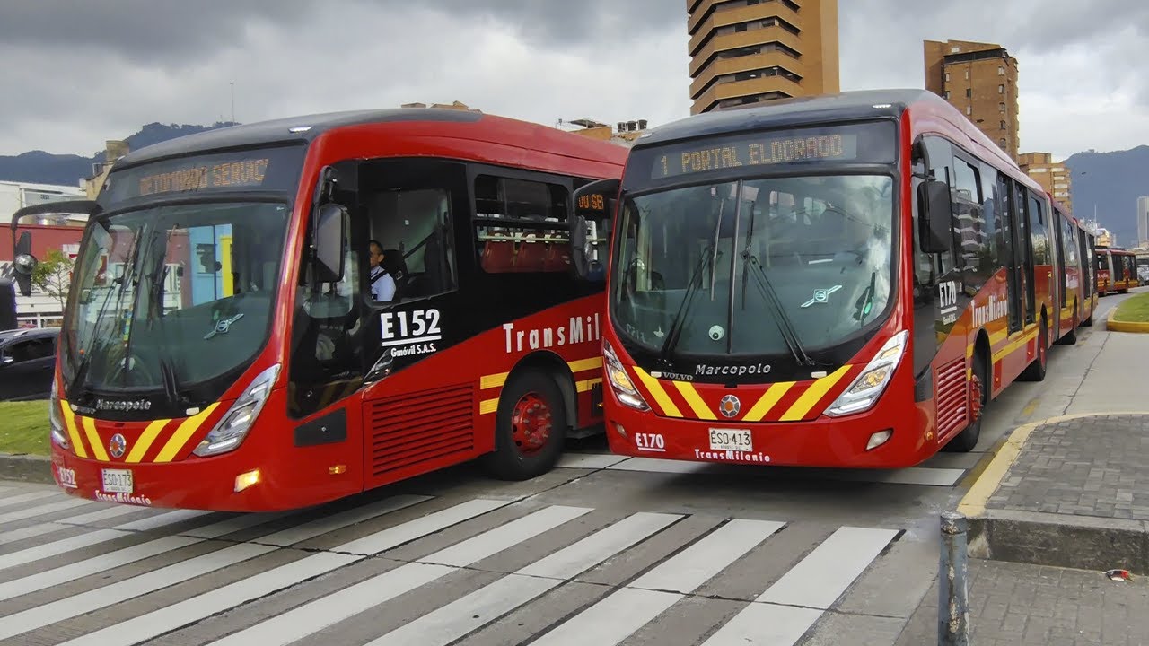 Movimiento de buses Bogotá Colombia - Marcopolo Gran Viale BRT 2018 - Volvo B340M