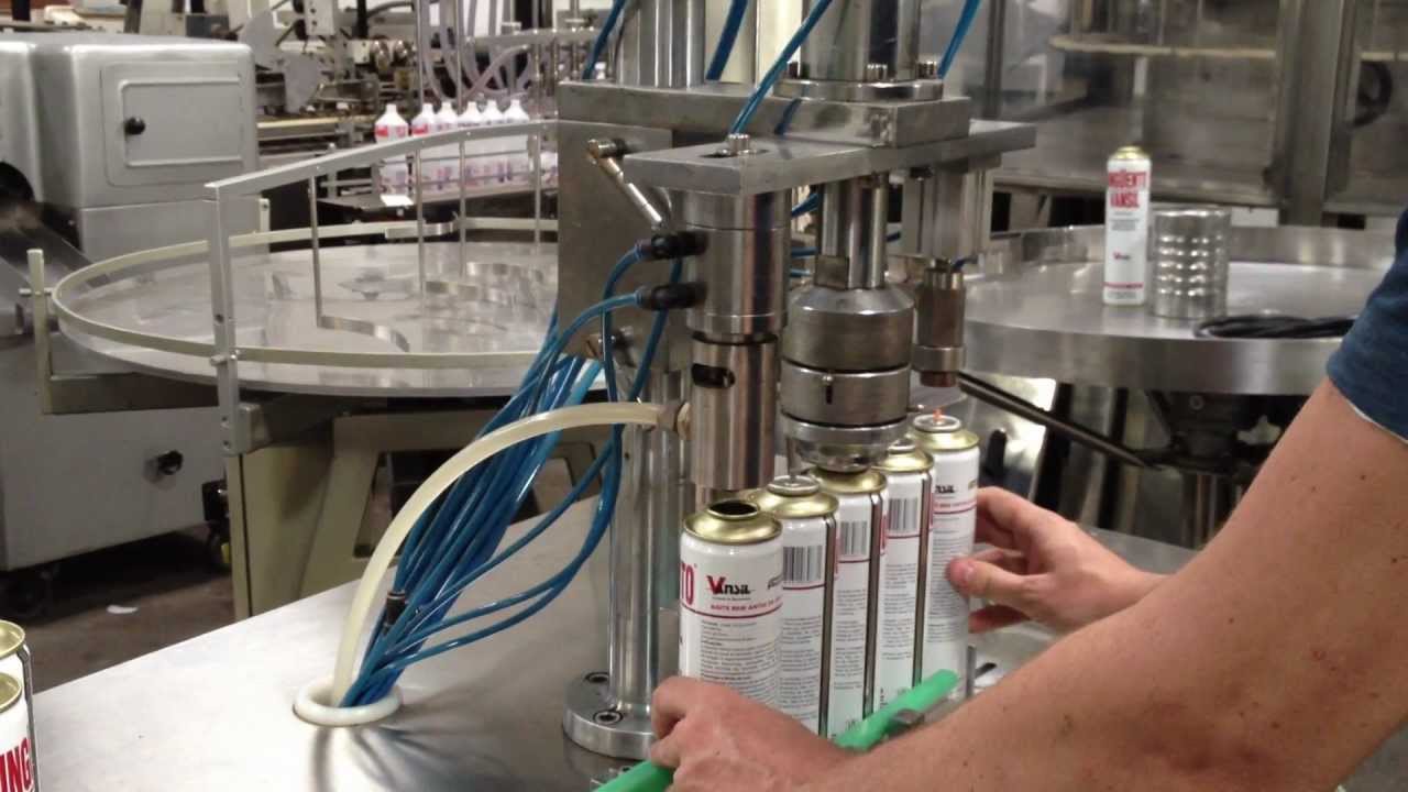 Cod. 1248 - Envasadora para latas de aerosol - Nocelli Maquinas