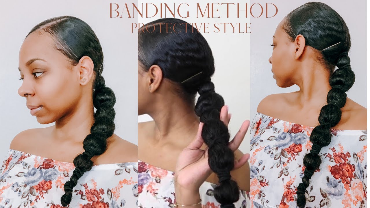 Banding Method| Protective Style, Low Manipulation Natural Hairstyle Stretch Hair Without Using Heat