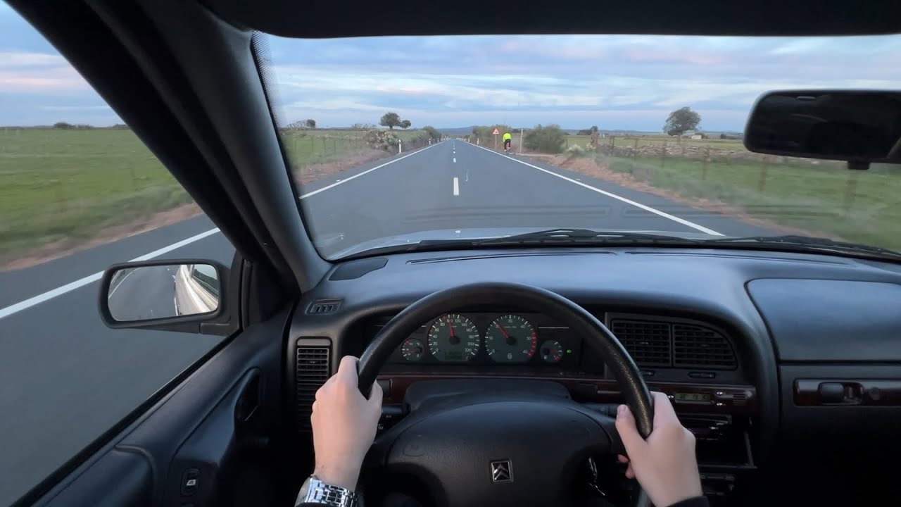 POV Sunset Drive in an old Citroën Xantia 2.0 HDI | Relaxing diesel sounds
