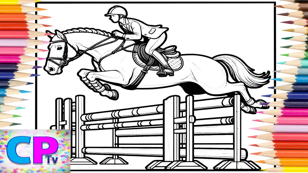 Horse Riding/Rider Jumping Over Obstacles/Horserace Coloring Pages/Syn Cole - Gizmo [NCS Release]