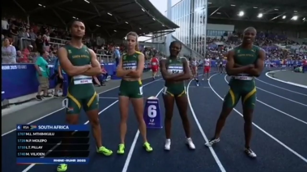 🇿🇦🔥 SILVER FOR SOUTH AFRICA! 4×400m Mixed Relay Magic at FISU 2025! 🥈🏃‍♀️🏃‍♂️