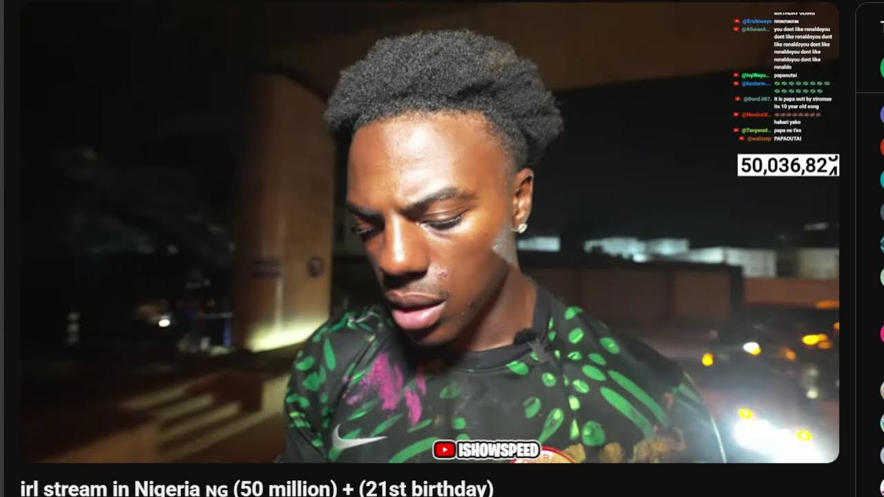 ishowspeed live Nigeria 50M