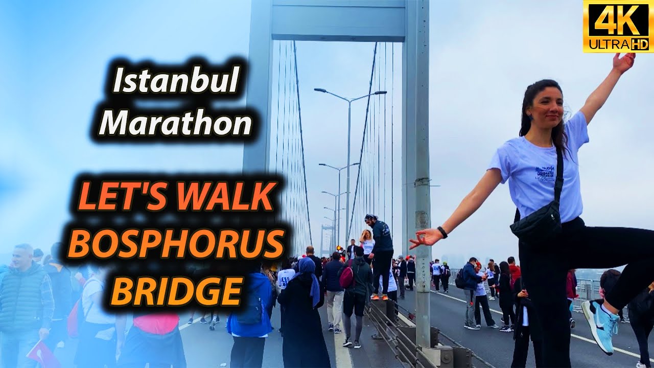 Istanbul Walking Tour- Intercontinental Walk on the Bosphorus Bridge- 4K UHD 60 FPS