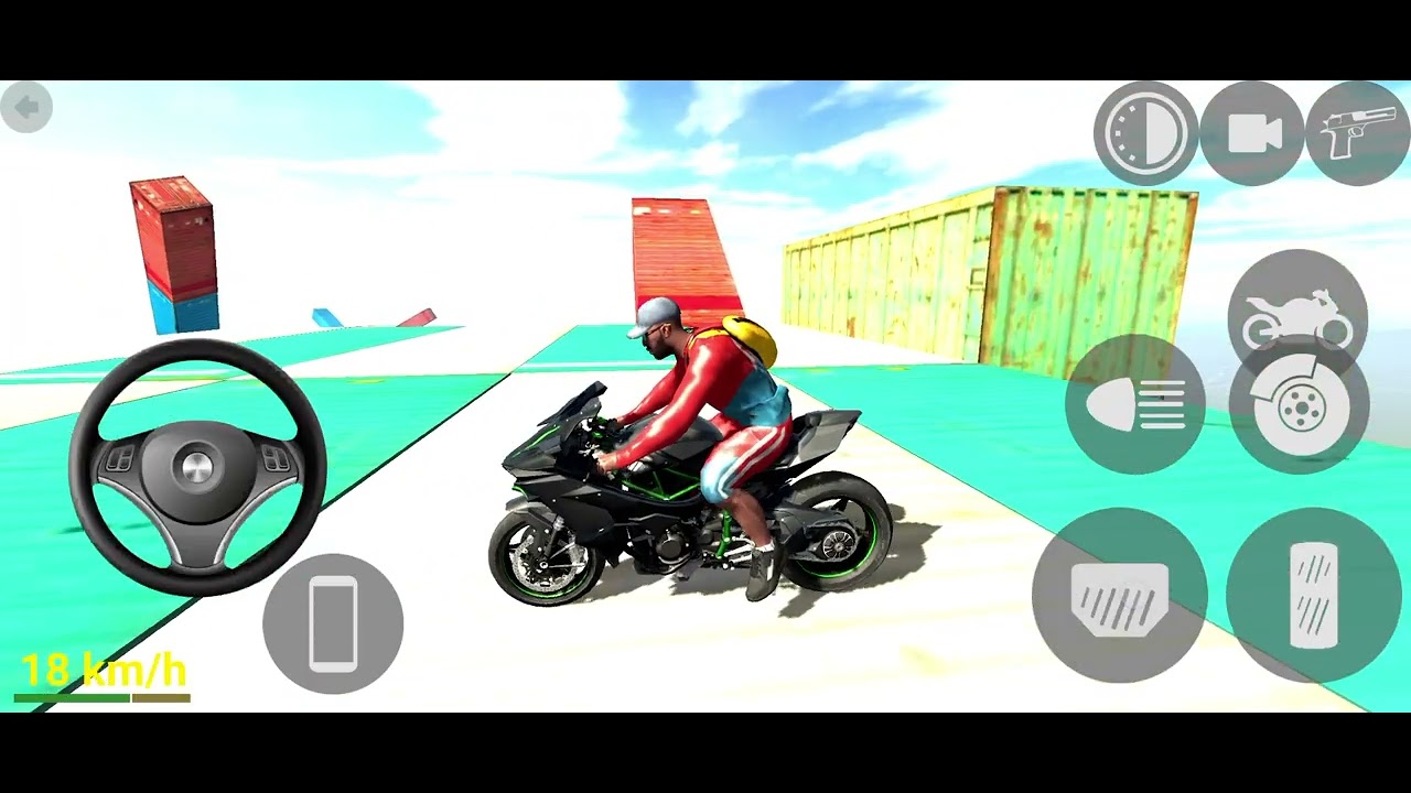 Indian bikes 3d game 😱 challenging with ninja H2R bike😱🤦