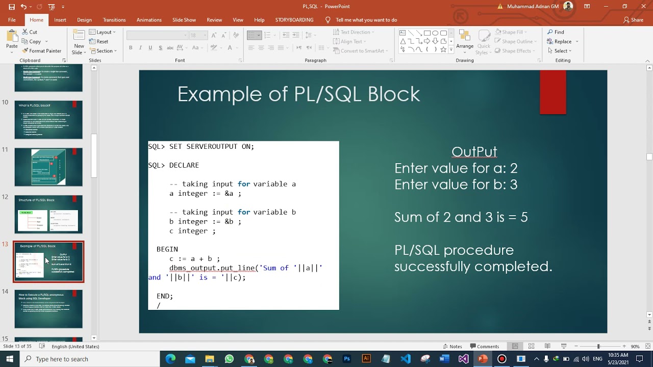 PL/SQL || Procedural Language / Structured Query Language