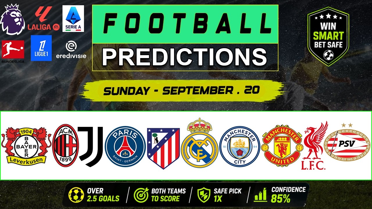 🔥 FOOTBALL PREDICTIONS TODAY | SUNDAY 20 SEPTEMBER 2026 | BEST SOCCER BETTING TIPS & DAILY PICKS ⚽