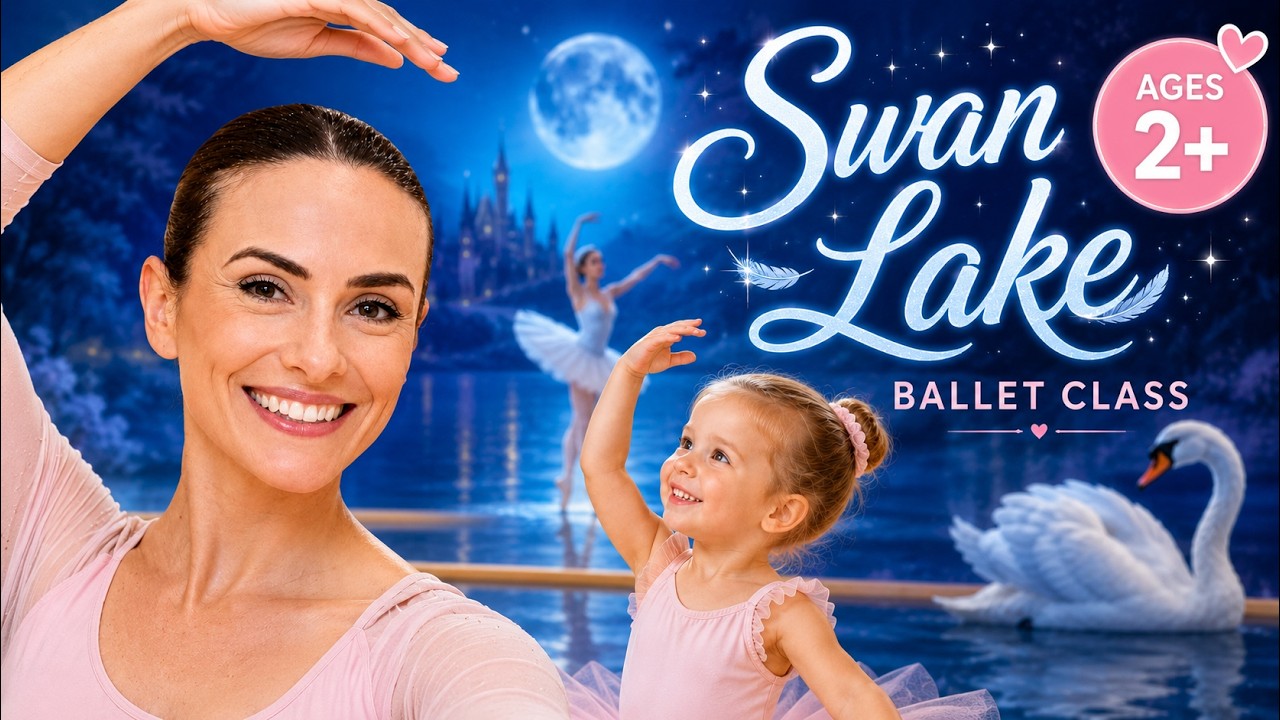 SWAN LAKE Ballet Class 🦢 Beginner Family & Kids Dance Class | Dance along & learn routines to music