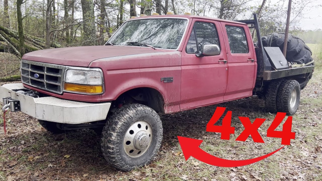 He Built an OBS Ford F350 4x4 Gin Pole Winch Truck