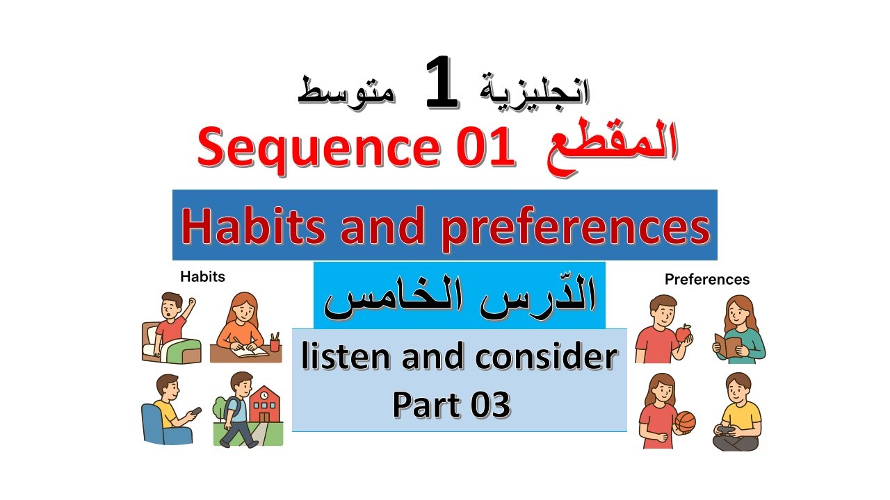 Sequence 01          I Listen and consider 3                   انجليزية 1 متوسط الدرس 5