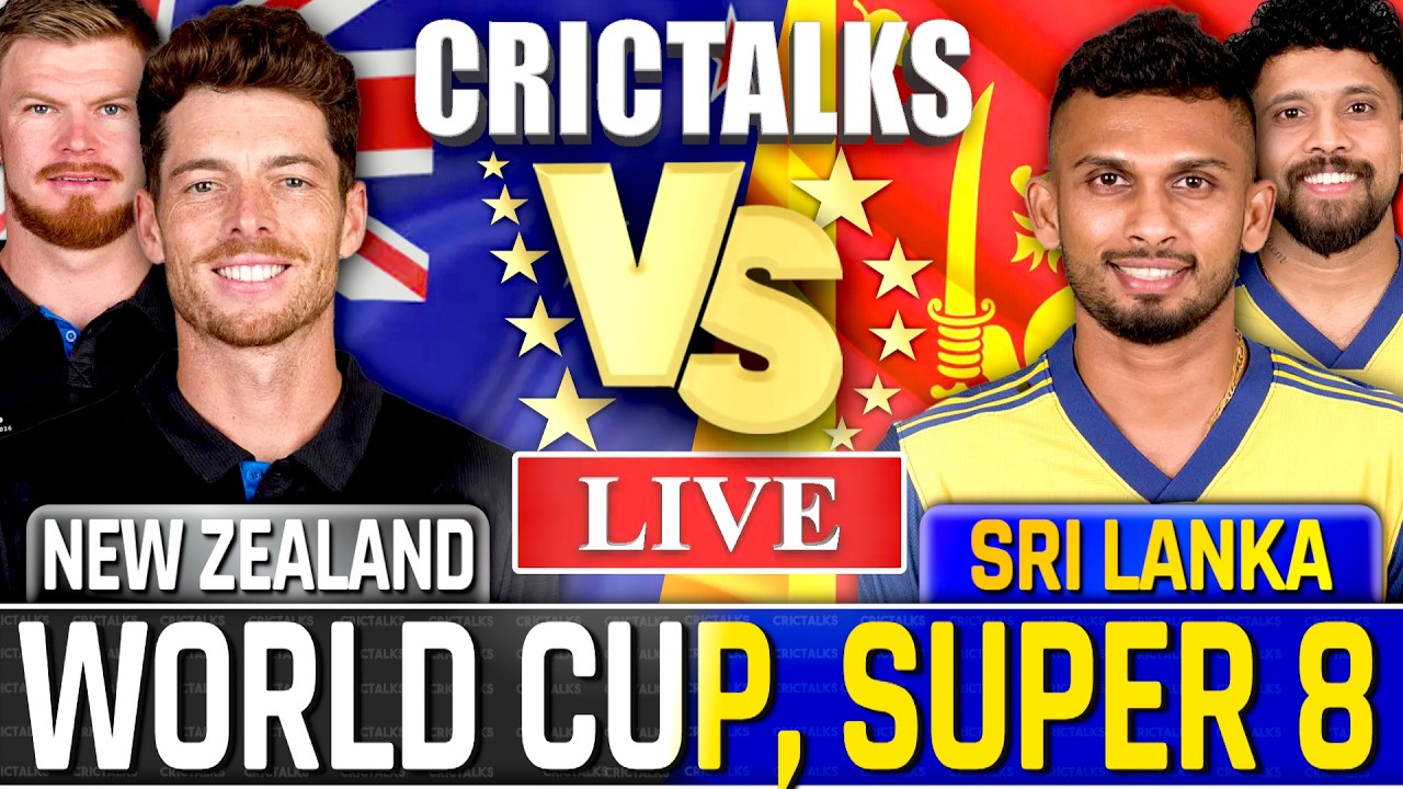 🔴 NZ vs SL Cricket Live Match Today, T20 World Cup 2026 New Zealand v Sri Lanka Score Commentary