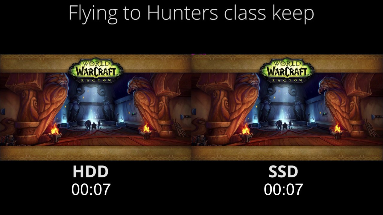 World of Warcraft Legion SSD vs HDD loading speed comparsion