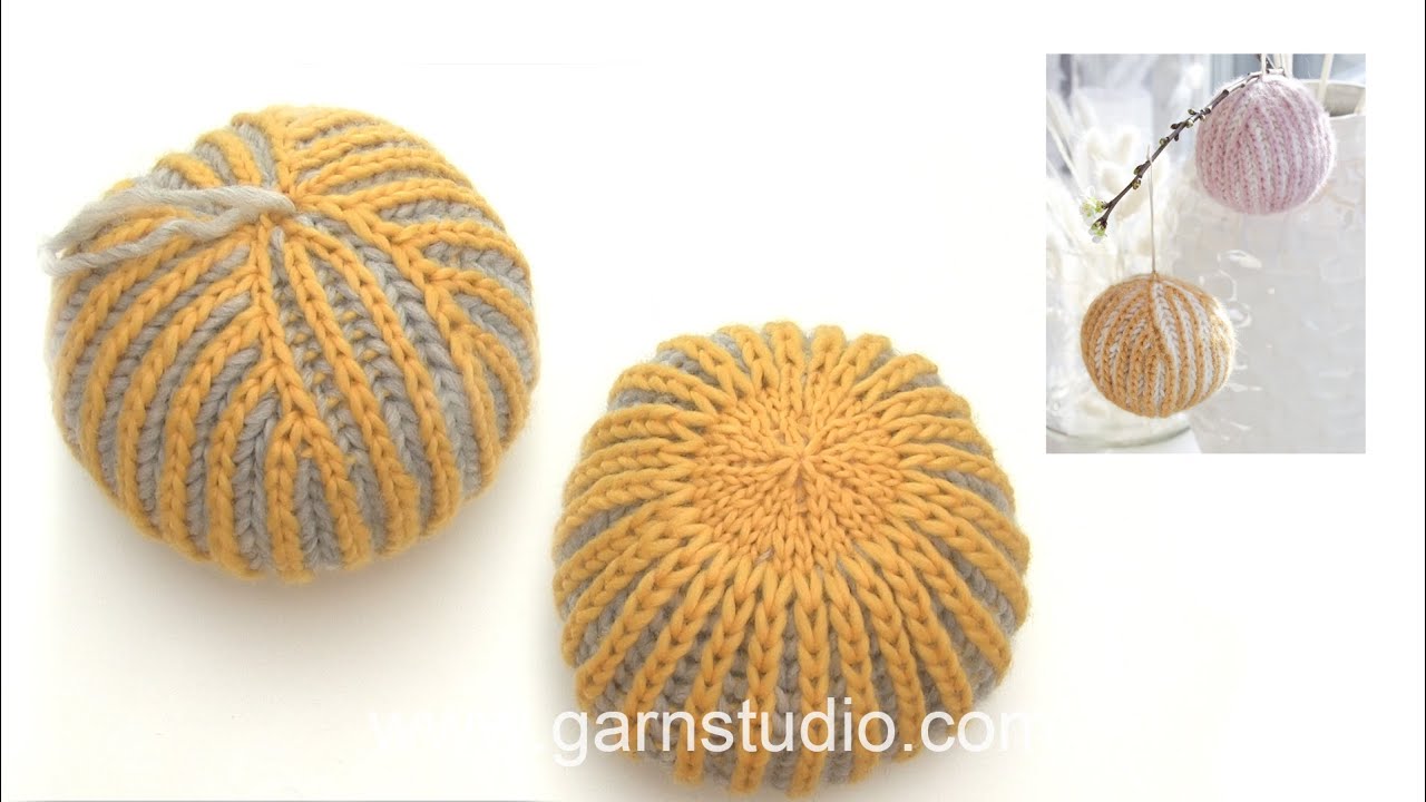 How to work an Easter egg with 2-coloured English rib
