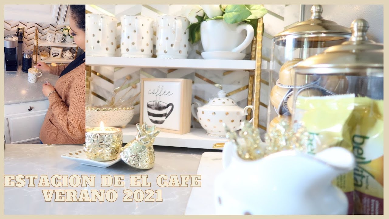 IDEAS PARA DECORAR TU ESTACION DE CAFE/ DECORANDO MY COFFEE BAR VERANO 2021☕️COMO DECORAR LA...