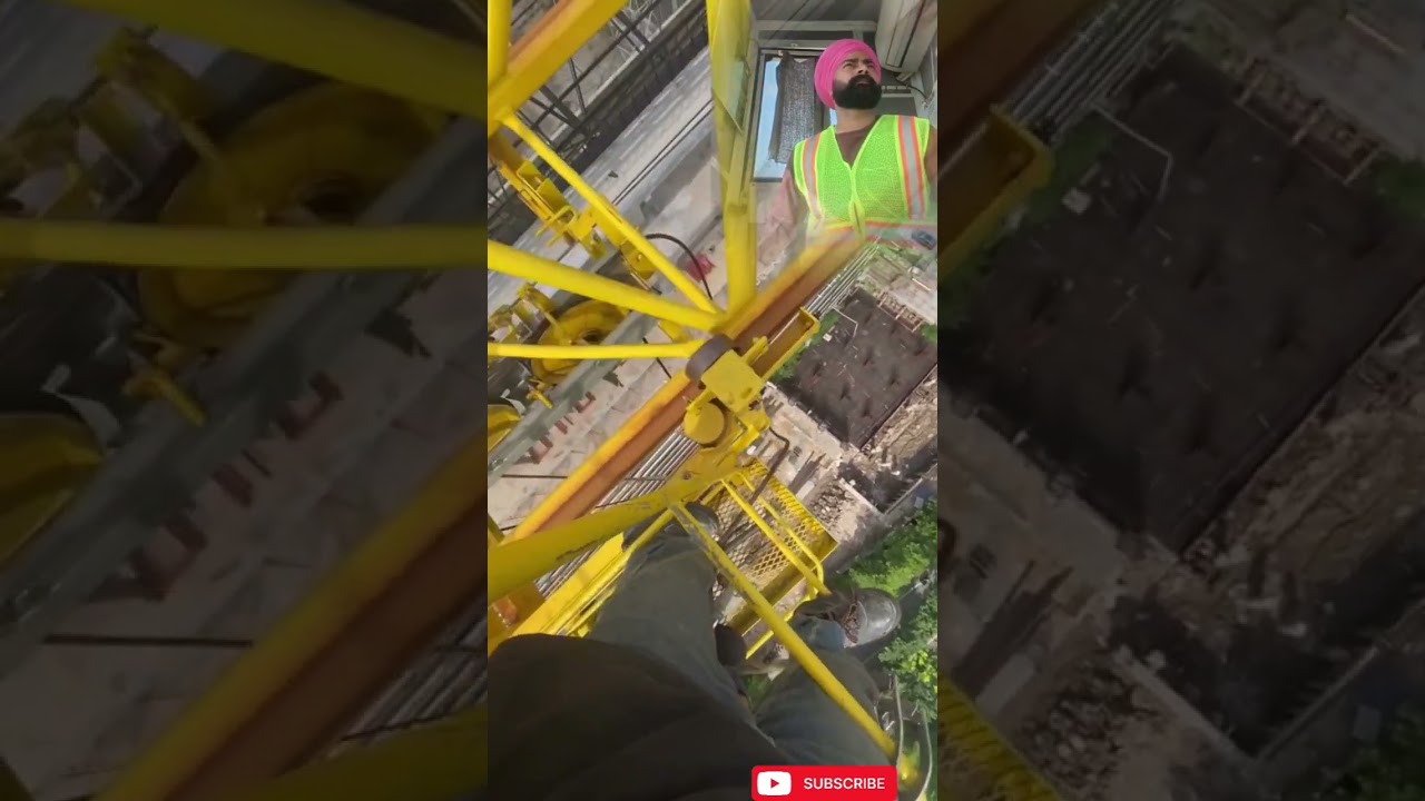 Trolley boom trebling 🏗️☠️#lifting #towercranes #construction #youtubeshorts #crane