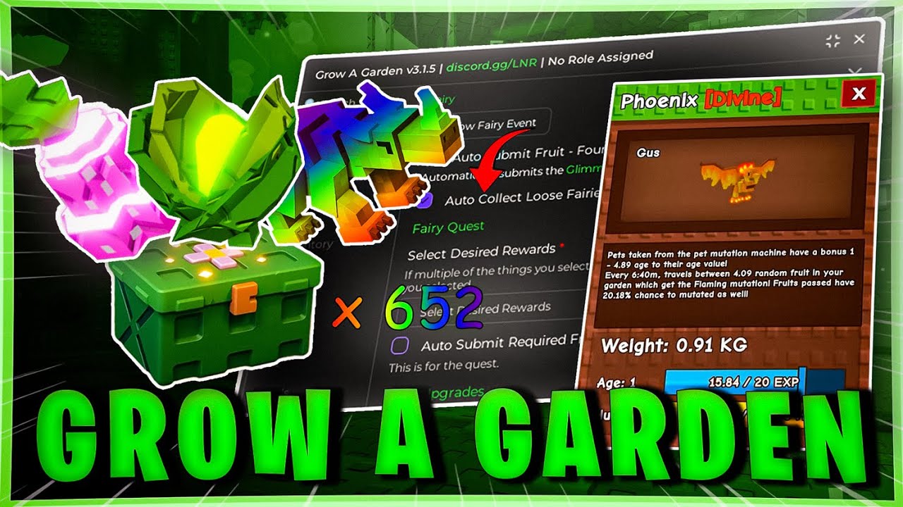 [UPDATED] Grow A Garden Script Roblox 2025 - Auto Submit Fairy Jars & Auto Collect Nets 🌸