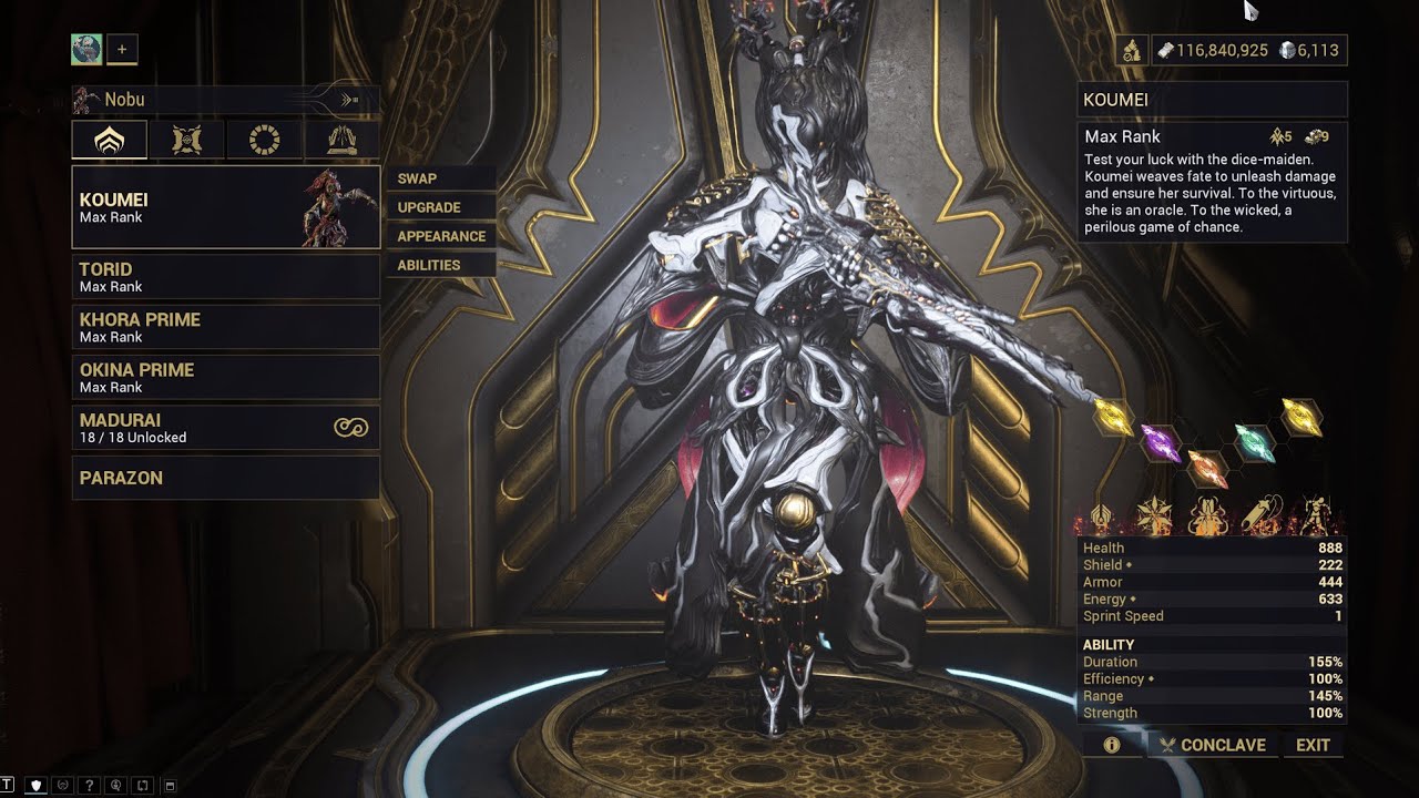 Warframe Maximum Investment - Koumei | Techrot Encore