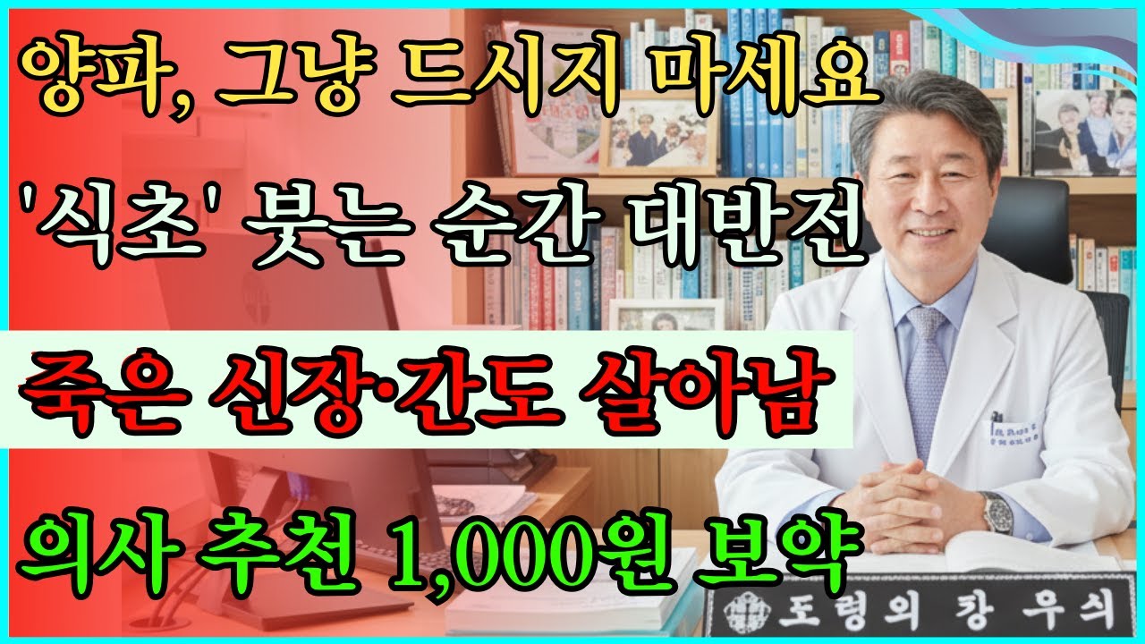 집에 양파가 있다면 당장 식초에 담그세요! 죽어가는 신장과 간이 되살아납니다 [명의보감] #건강정보