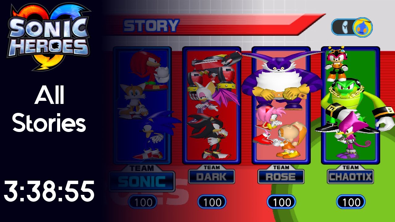 Sonic Heroes - All Stories Speedrun - 3:38:55 [Game Time]