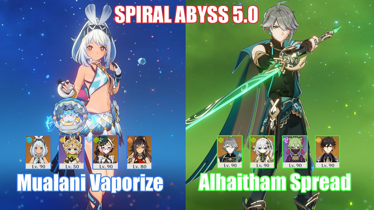 C0 Mualani Vaporize & C0 Alhaitham Spread | Spiral Abyss 5.0 | Genshin Impact
