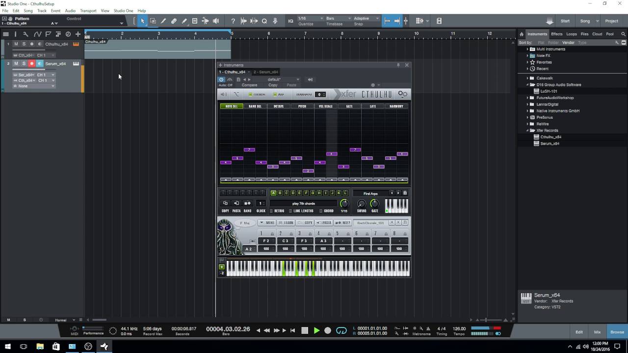 Using Cthulhu Under Studio One 3