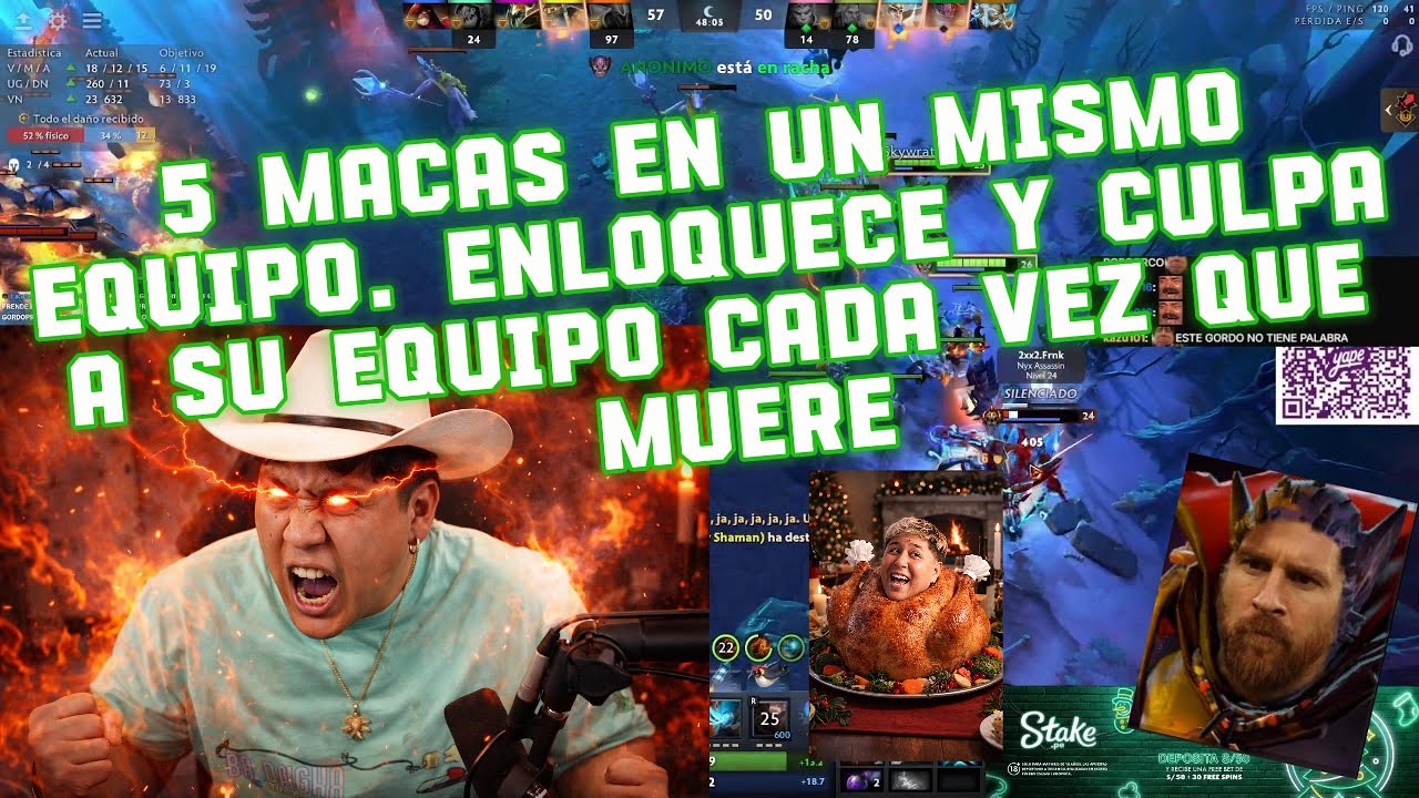 MAKA ENLOQUECE EN PARTIDA DE DOTA Y CULPA A SU EQUIPO CADA VEZ QUE MUERE. FINAL FELIZ.