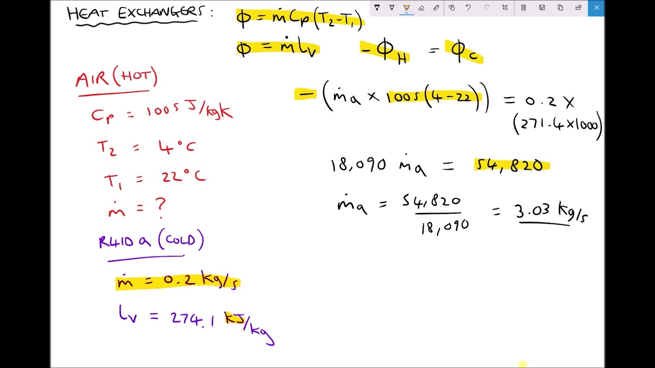 Calculations to Evalulate the Use of Refrigerants in Heat Exchangers
