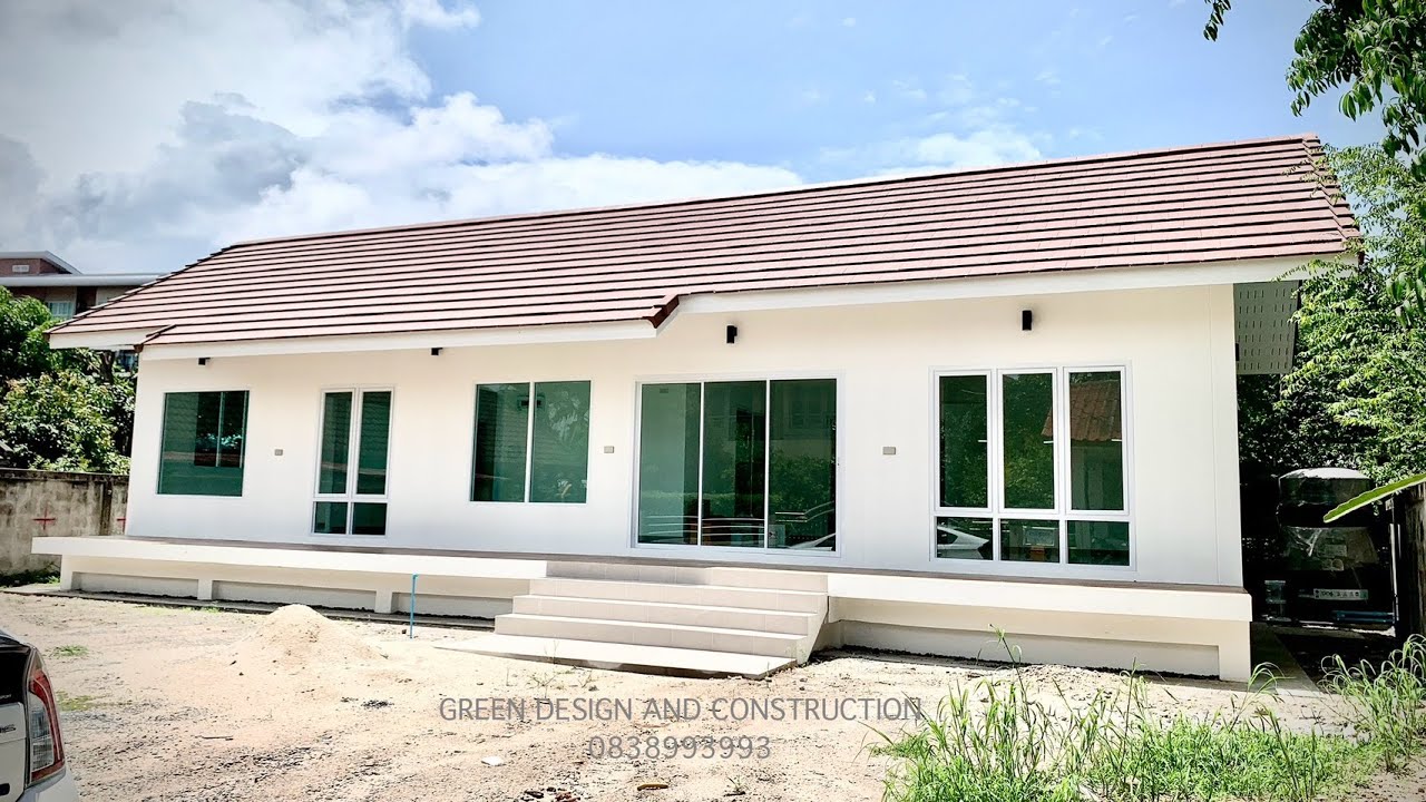 รับสร้างบ้านระยอง งานบ้านเดี่ยวหนึ่งชั้น2ห้องนอน2ห้องน้ำ 105 ตรม.By Green Design and Construction