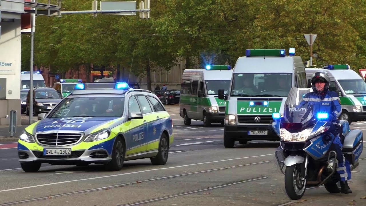 Großeinsatz, Ausschreitungen, Einsatzfahrten Polizei | Karlsruhe - K'lautern 24.10.15