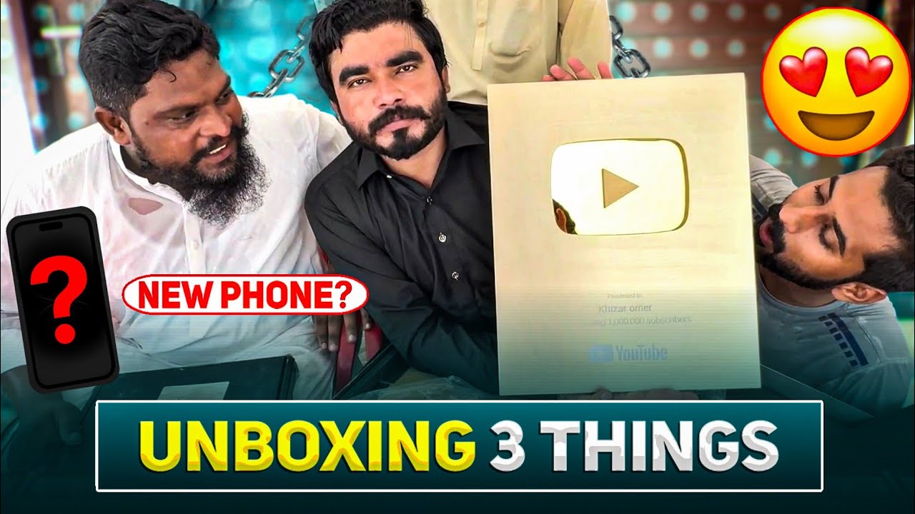 😍 Golden Play Button Unboxing 🤩 |  New Phone Leliya 😇 | @Khizar omer