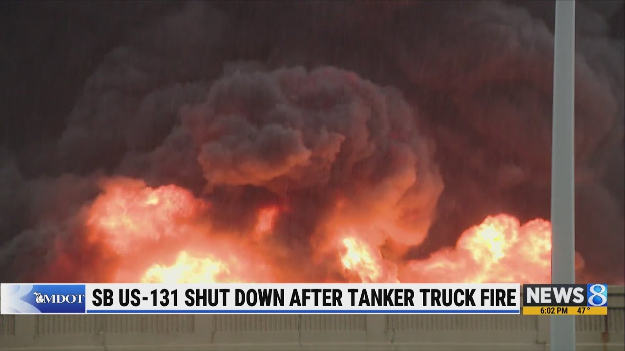 MDOT: US-131 shut down after tanker truck fire