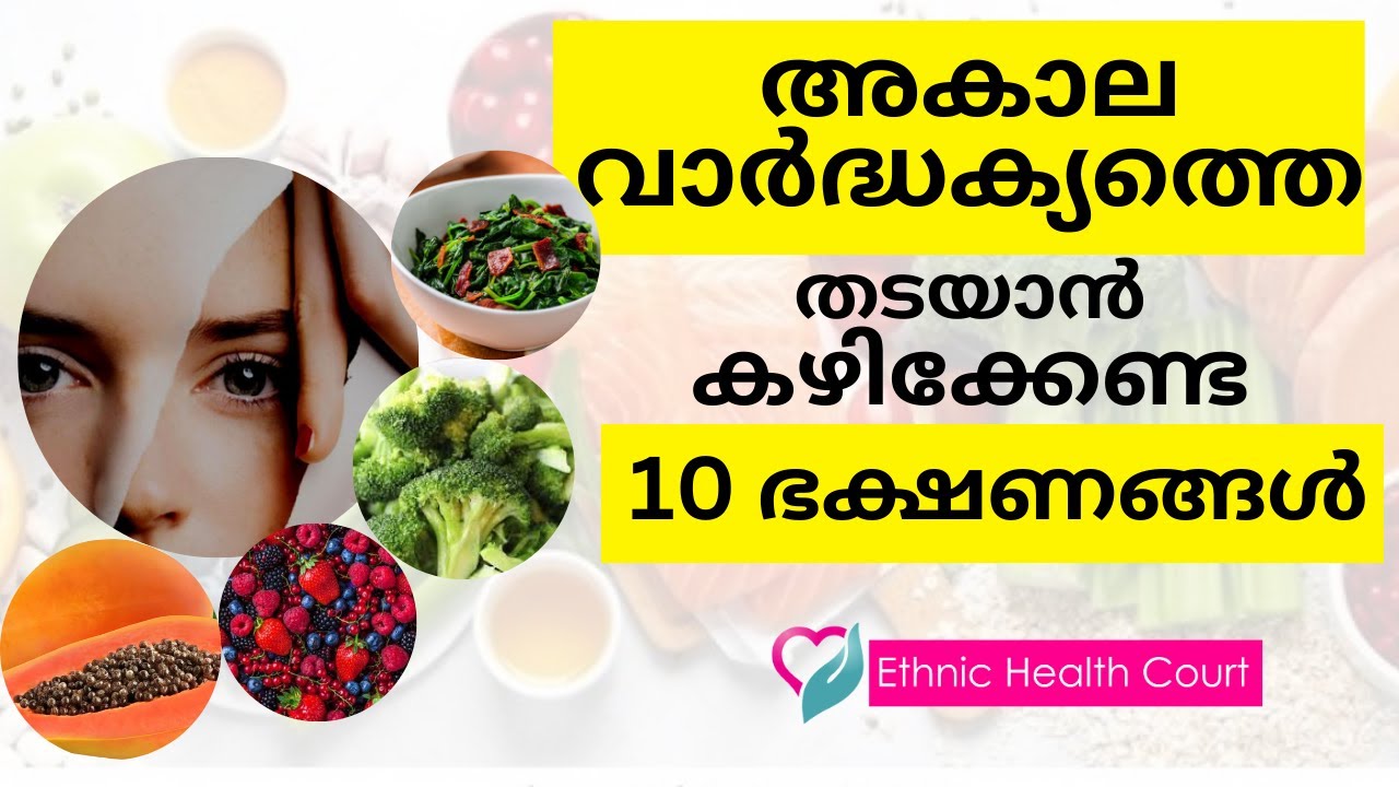 അകാല വാർദ്ധക്യത്തെ തടയാൻ കഴിക്കേണ്ട 10 ഭക്ഷണങ്ങൾ| 10 Foods for Premature Aging| Ethnic Health Court