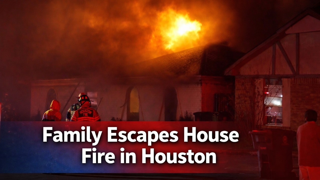 Family Escapes House Fire in Houston