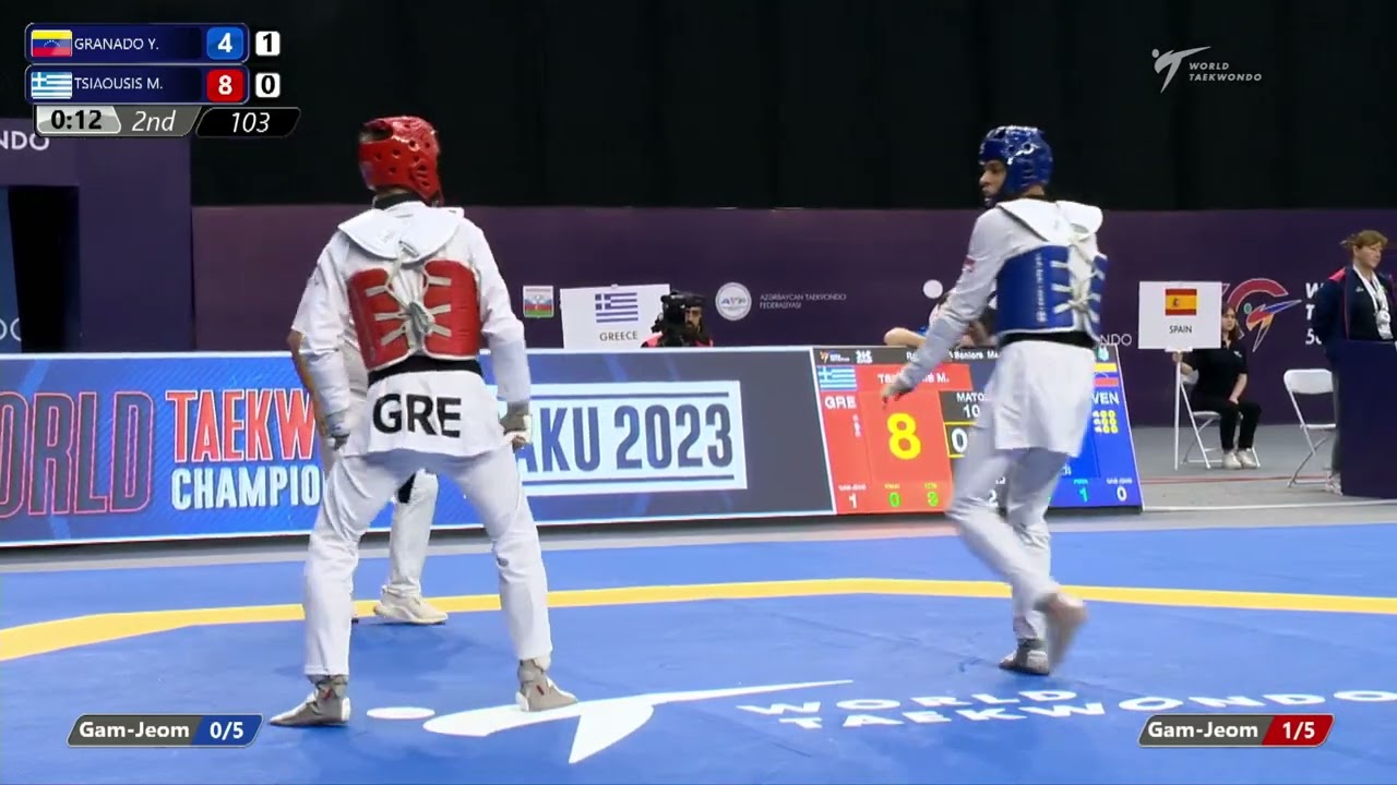 103 Round of 64 Men  63kg VEN GRANADO Yohandri GRE TSIAOUSIS Marios