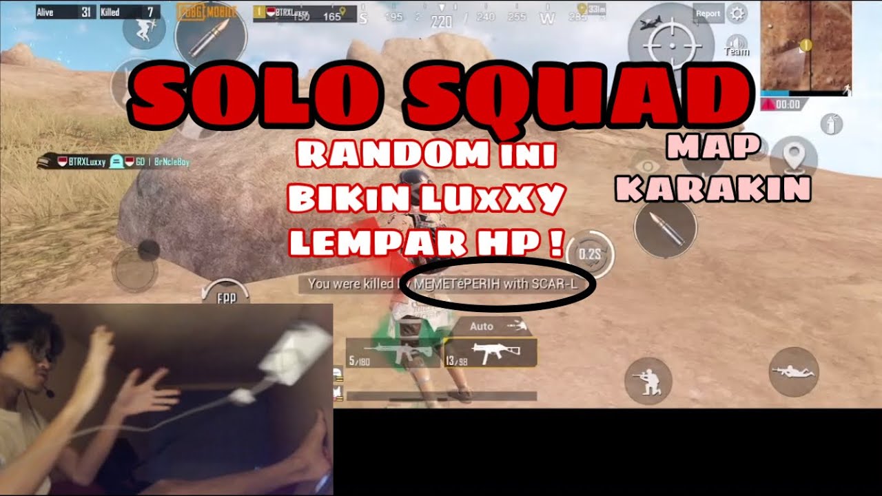 KESAL SOLO SQUAD LAWAN RANDOM DI KARAKIN, BTR LUXXY LEMPAR HP | NGEYEL BANGET GUS