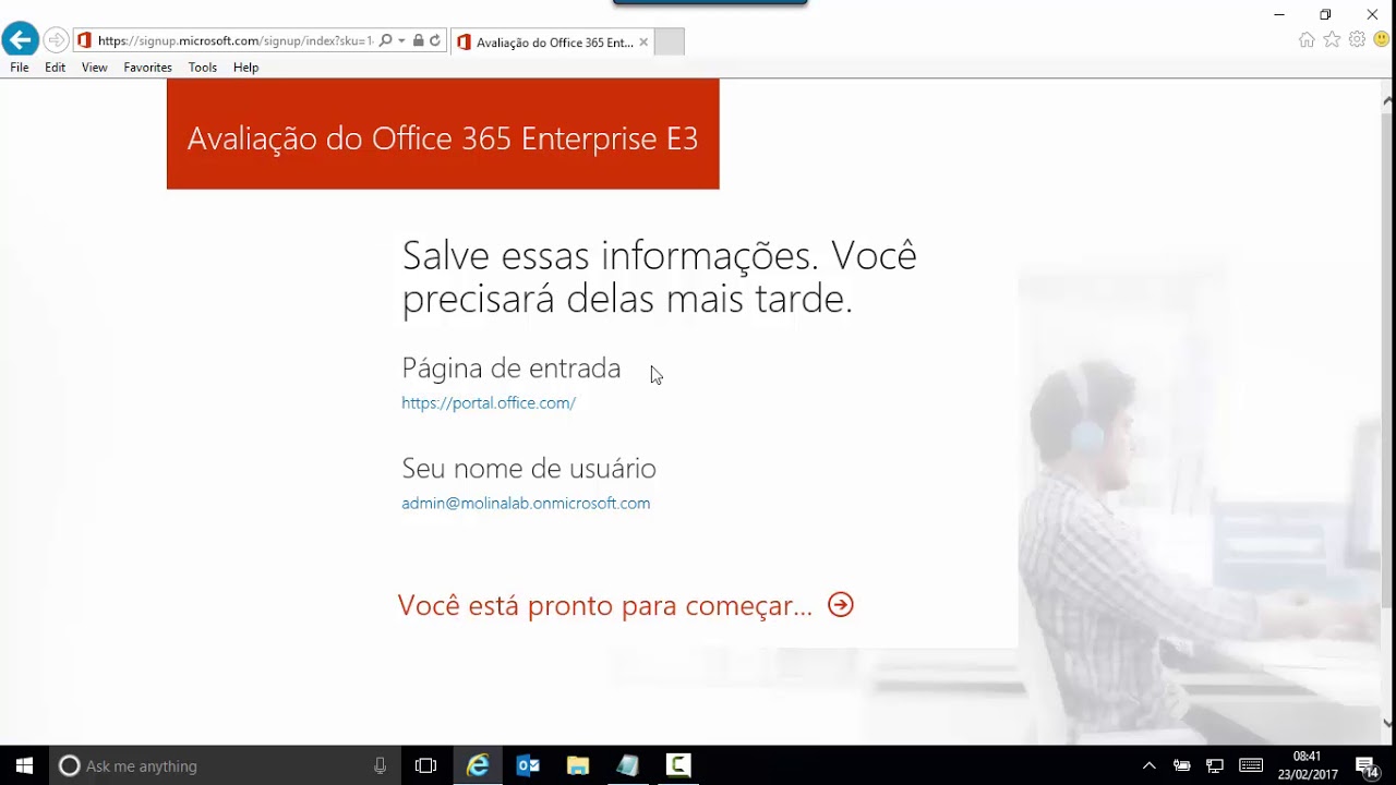 Criando um Tenant do Office 365