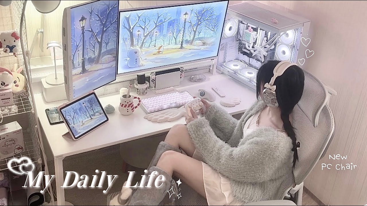 [SUB] ʚ Vlog ɞ ﻿ㅣ집순이가 겨울을 보내는 법❄ㅣ크리스마스 준비🎁ㅣ곰돌이 카레🍛🧸ㅣ동물의 숲🌳ㅣ린백 LB255Hㅣ컴퓨터 의자 추천˚୨୧