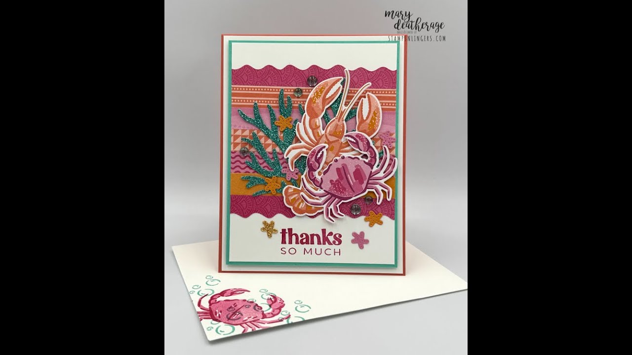 Stampin Up//Friends of the Ocean DSP//Ocean Friends//Thank You Card//Jan-Apr 2025 Mini Catalog