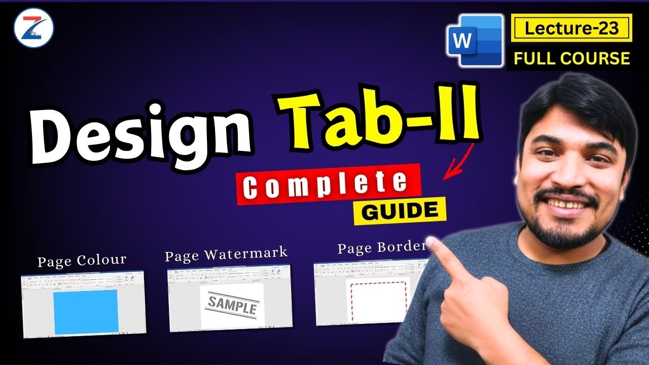 Lecture 23 - Page Background | Watermark, Page Color | Page Border