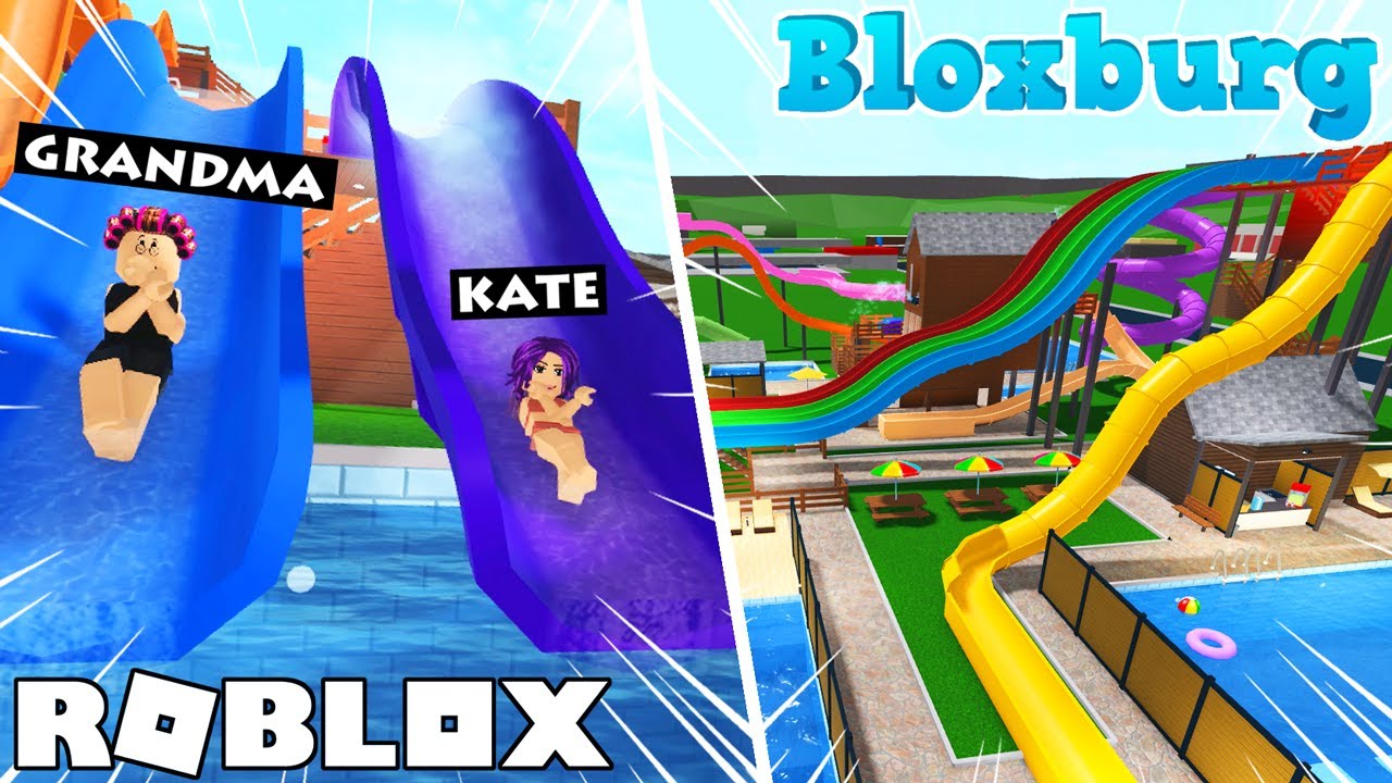 Бабушка ведёт Кейт в НОВЫЙ АКВАПАРК Блоксбурга! | Ролевая игра Roblox