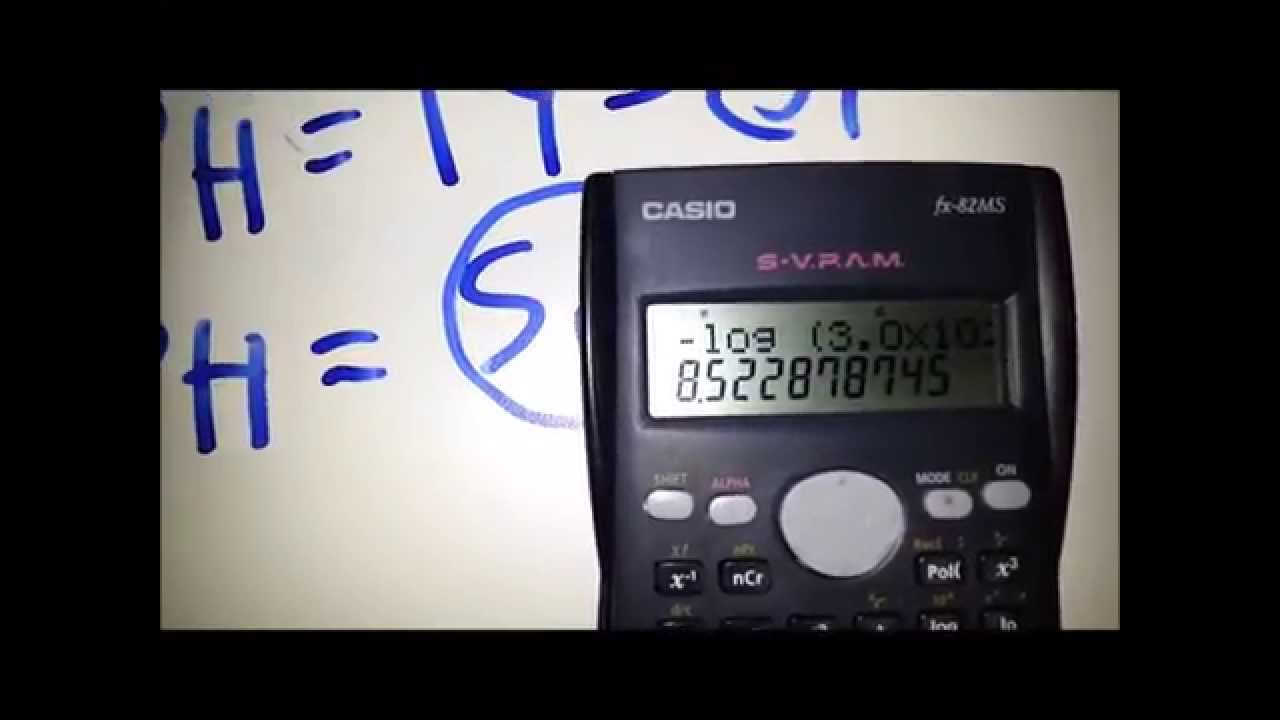 Cálculo de Log para encontrar o PH e POH