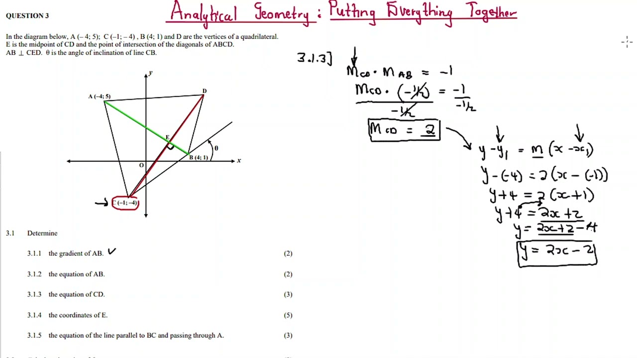 Full Analytical Geometry Exam Question Solved! | NCV Level 3 Maths – Step-by-Step Breakdown