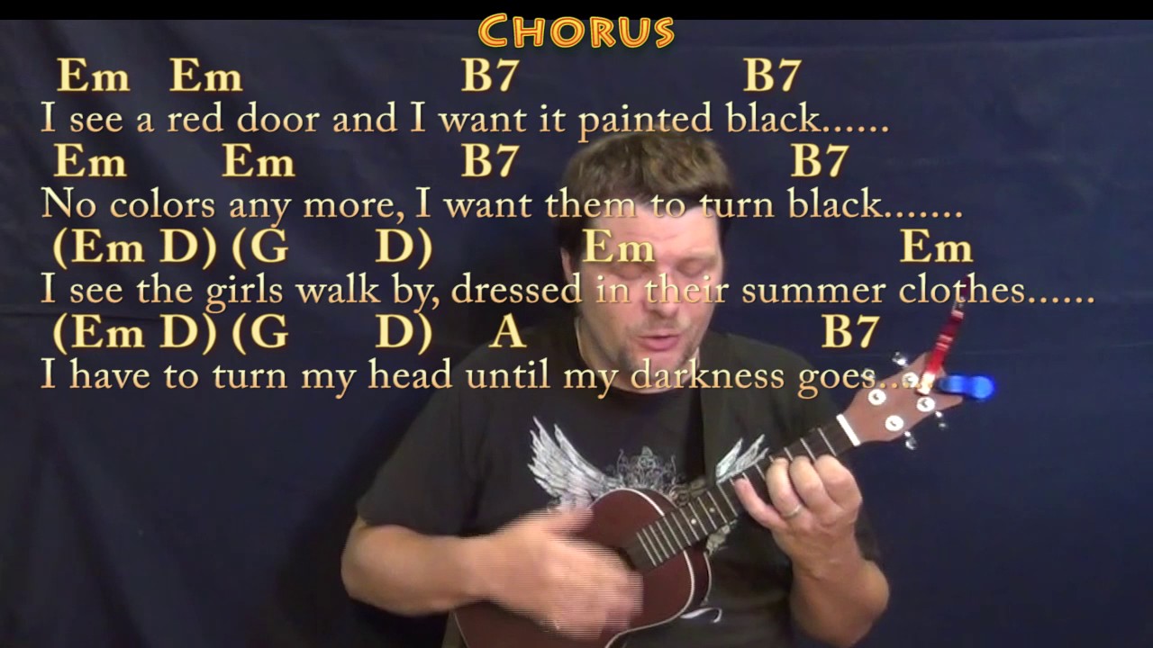 Paint It, Black (The Rolling Stones) Ukulele Cover Lesson in Em with Chords/Lyrics