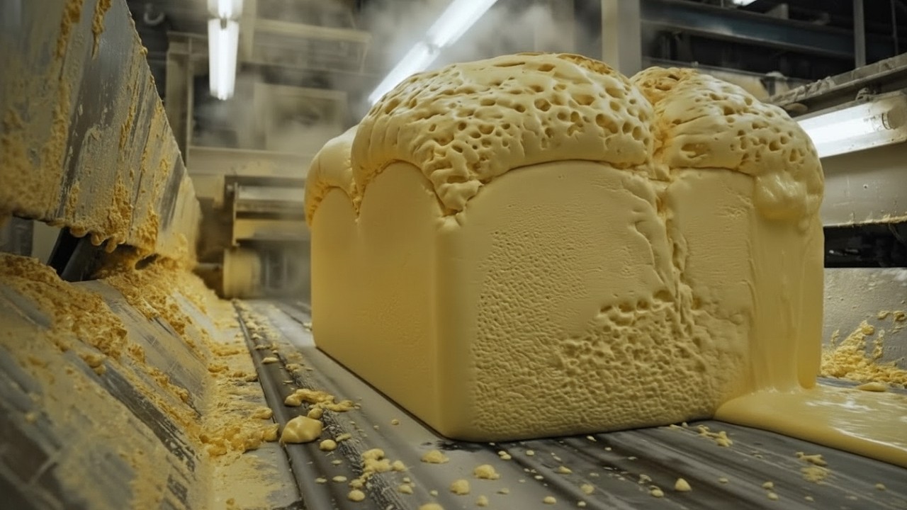 Inside a Korean Bed Factory: How Giant Foam Mattresses Are Made (Satisfying Process)