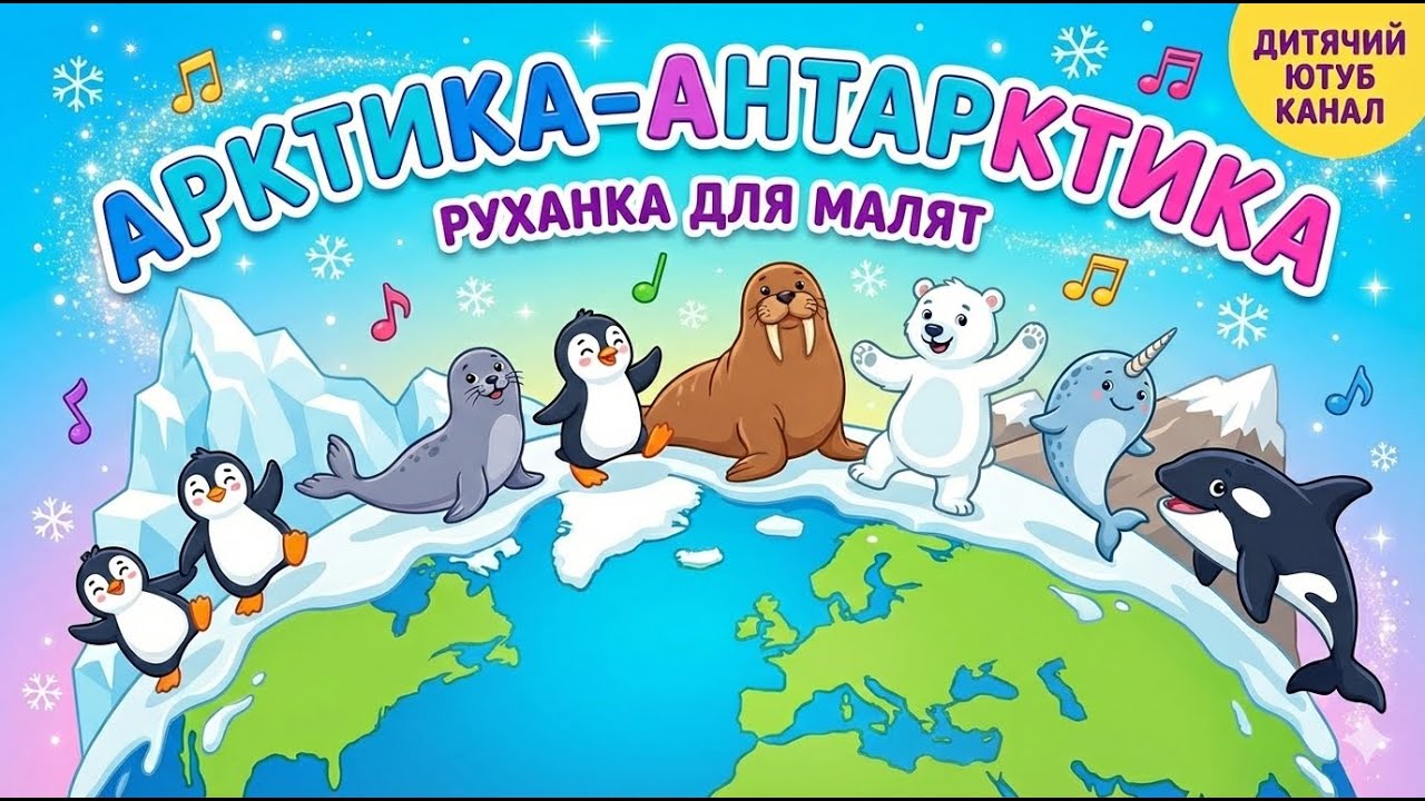 🧊 АРКТИКА-АНТАРКТИКА: Танцювальний телеміст! 🌍💃 Руханка для дітей