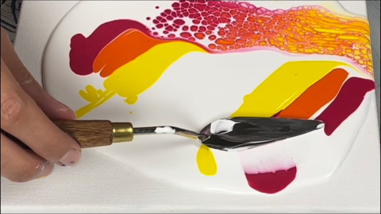 AUSSIE Floetrol 🧡 Swipe with BRIGHT Happy Colors and A White Cell Activator 🤍 ~ Fluid Art