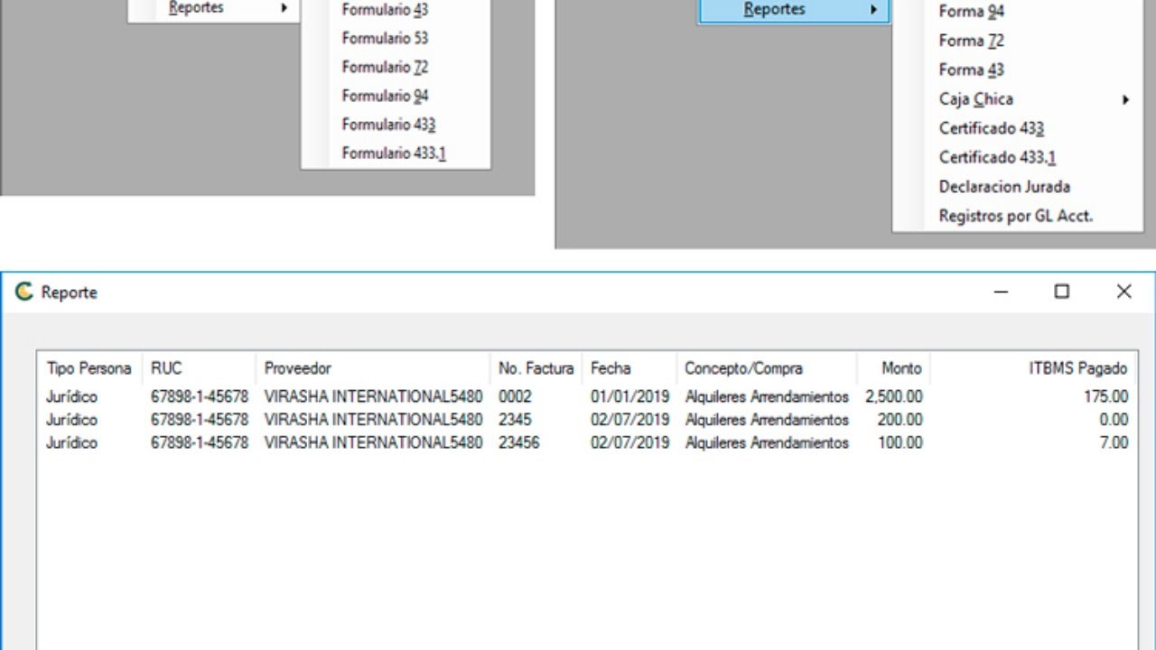 Módulo Informes DGI conectado a Sage 50 Peachtree