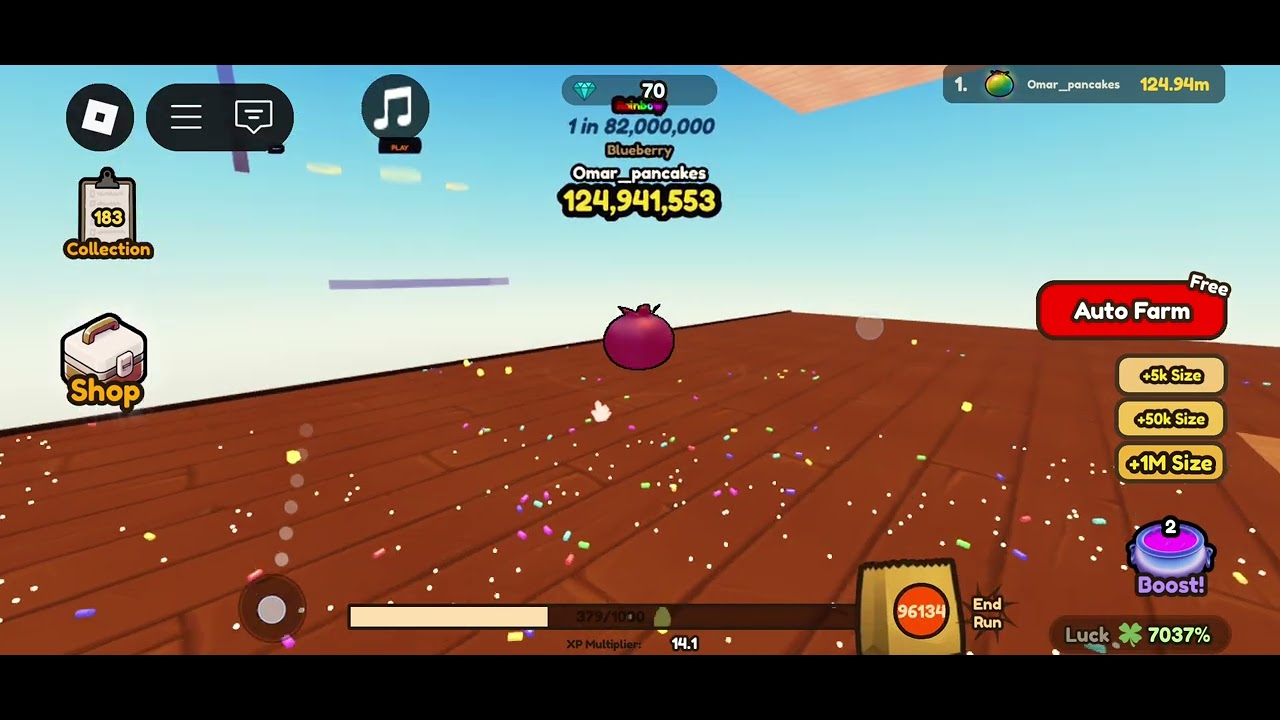 BE A FOOD ROBLOX:How powerful is the rainbow blueberry PART 2
