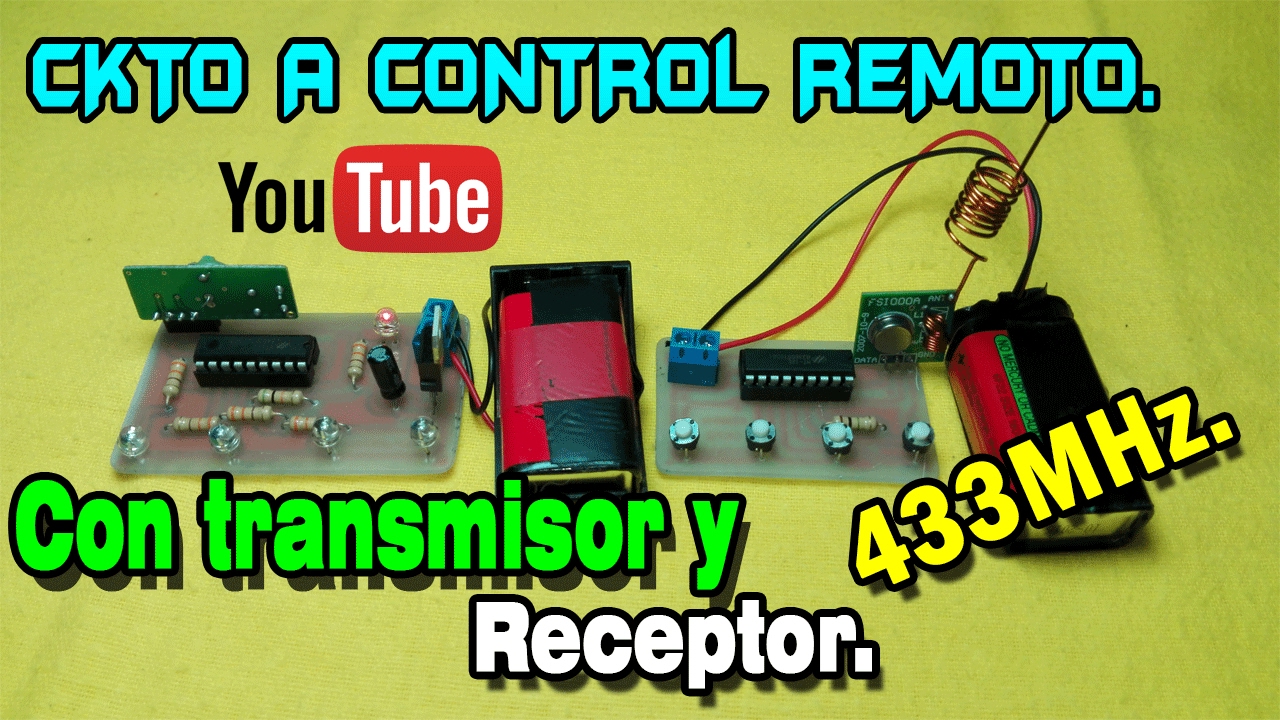 Módulos de radiofrecuencia de 433MHz | Control remoto 4 salidas digitales.